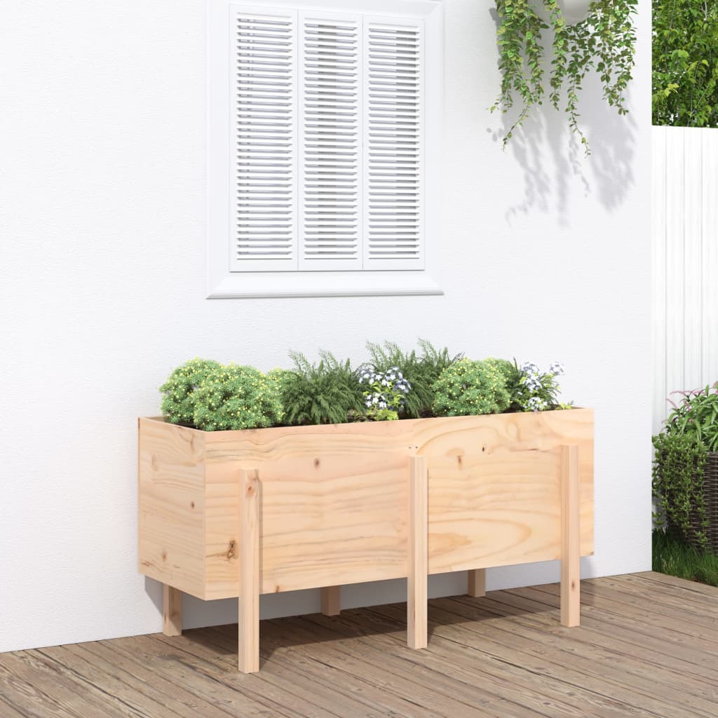 VidaXL Plantenbak ingezoomd 121x50x57 cm massief grenenhout