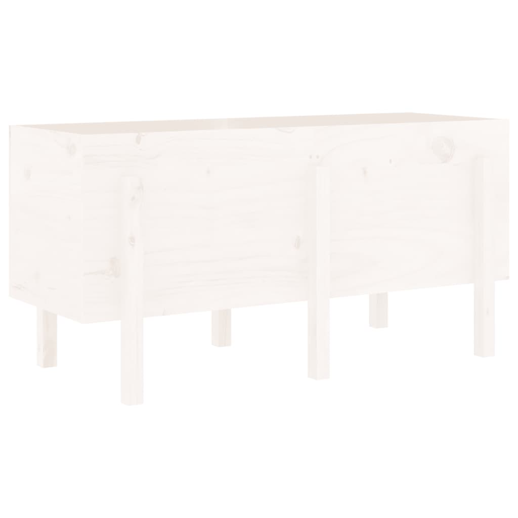 Vidaxl plantenbak verhoogd 121x50x57 cm massief groenhout wit