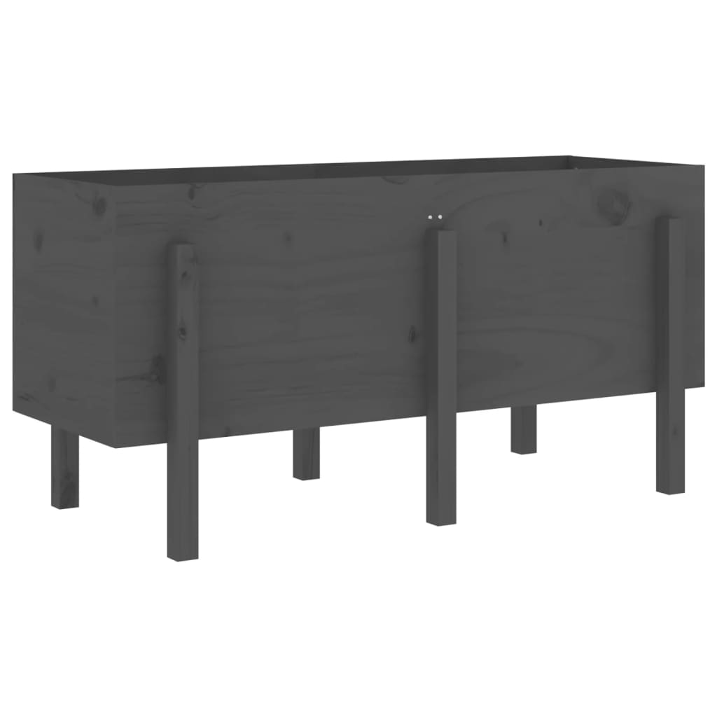 Vidaxl plantenbak verhoogd 121x50x57 cm massief groenhout grijs
