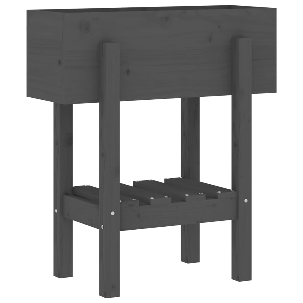 Vidaxl plantenbak 62x30x69 cm massief groenenhout grijs