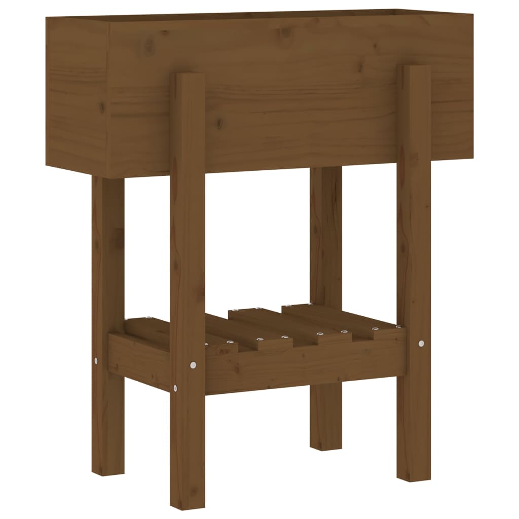 Vidaxl plantenbak 62x30x69 cm massief groenhout honingbruin