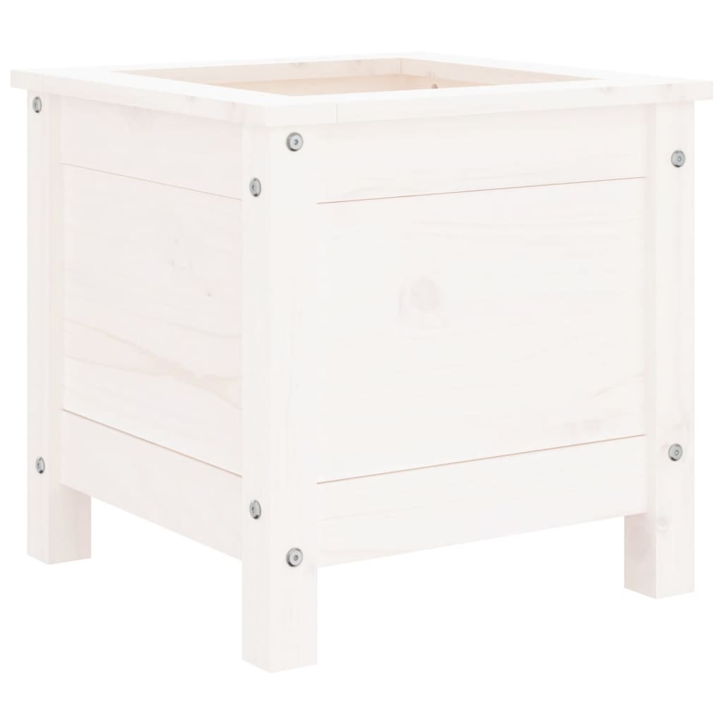 Vidaxl plantenbak 40x40x39 cm massief groenhout wit