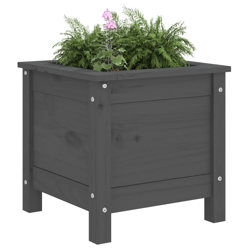 Vidaxl plantenbak 40x40x39 cm massief groenenhout grijs
