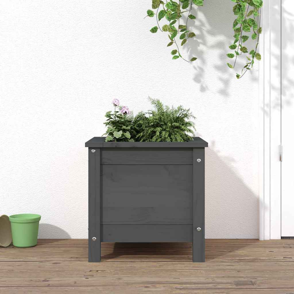 Vidaxl plantenbak 40x40x39 cm massief groenenhout grijs
