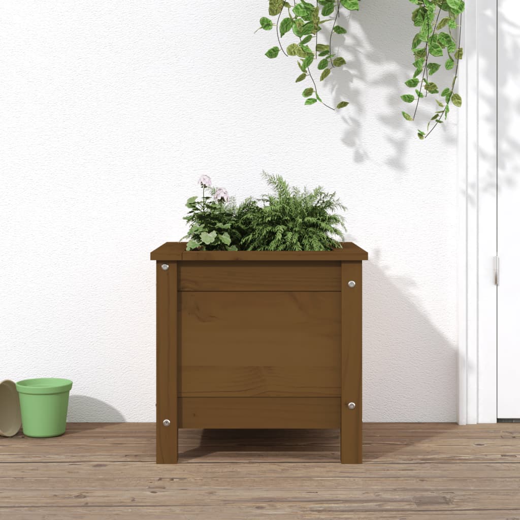 Vidaxl plantenbak 40x40x39 cm massief groenenhout honingbruin