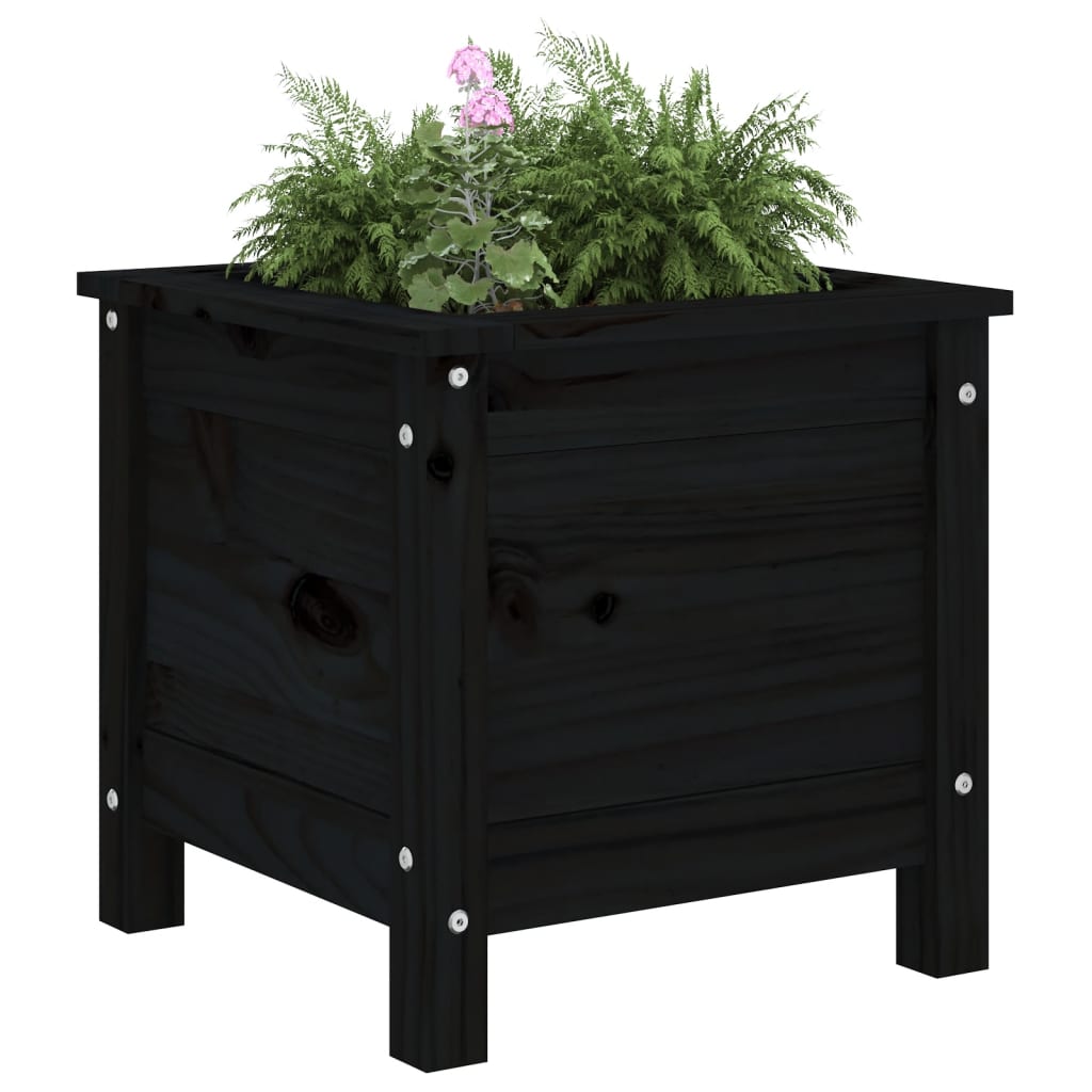 Vidaxl plantenbak 40x40x39 cm massief groenenhout zwart