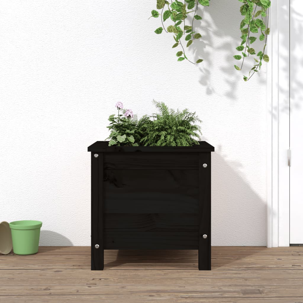 Vidaxl plantenbak 40x40x39 cm massief groenenhout zwart