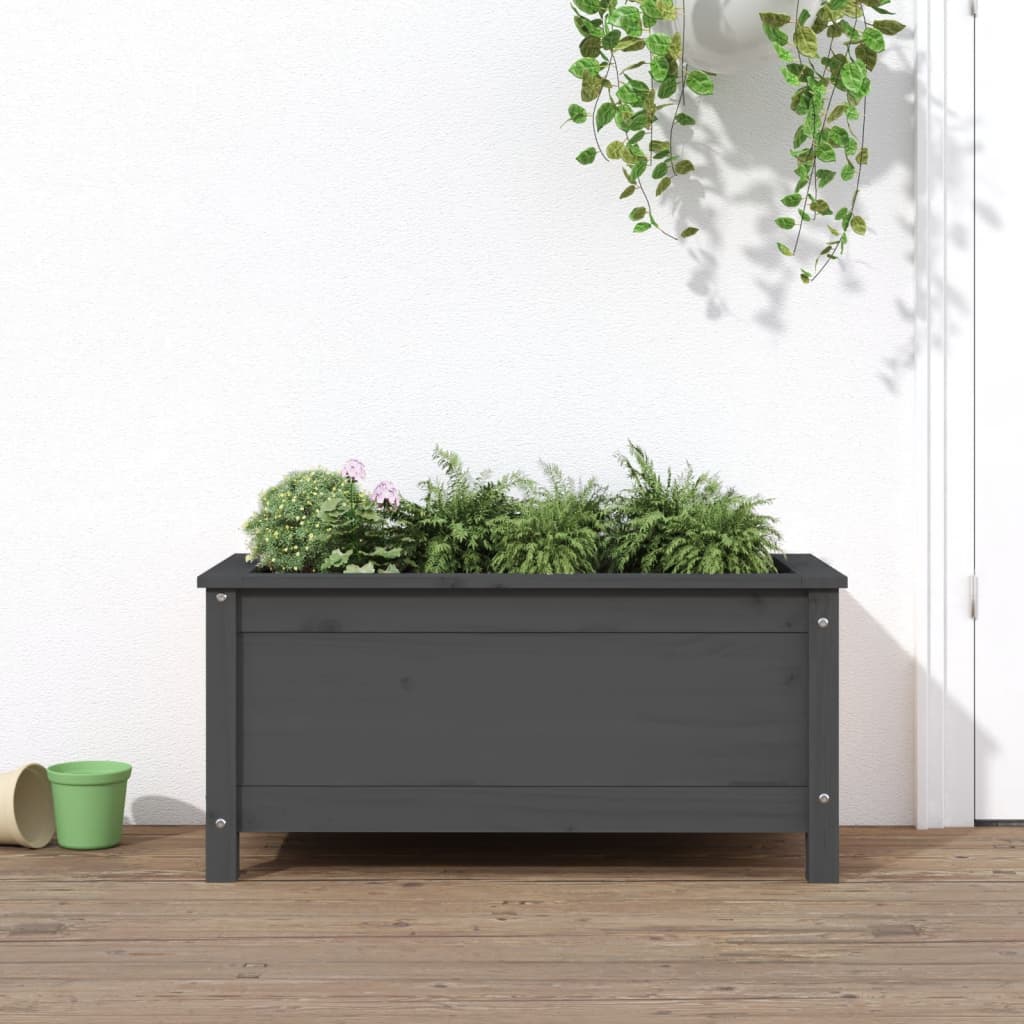 Vidaxl plantenbak 82,5x40x39 cm massief groenenhout grijs