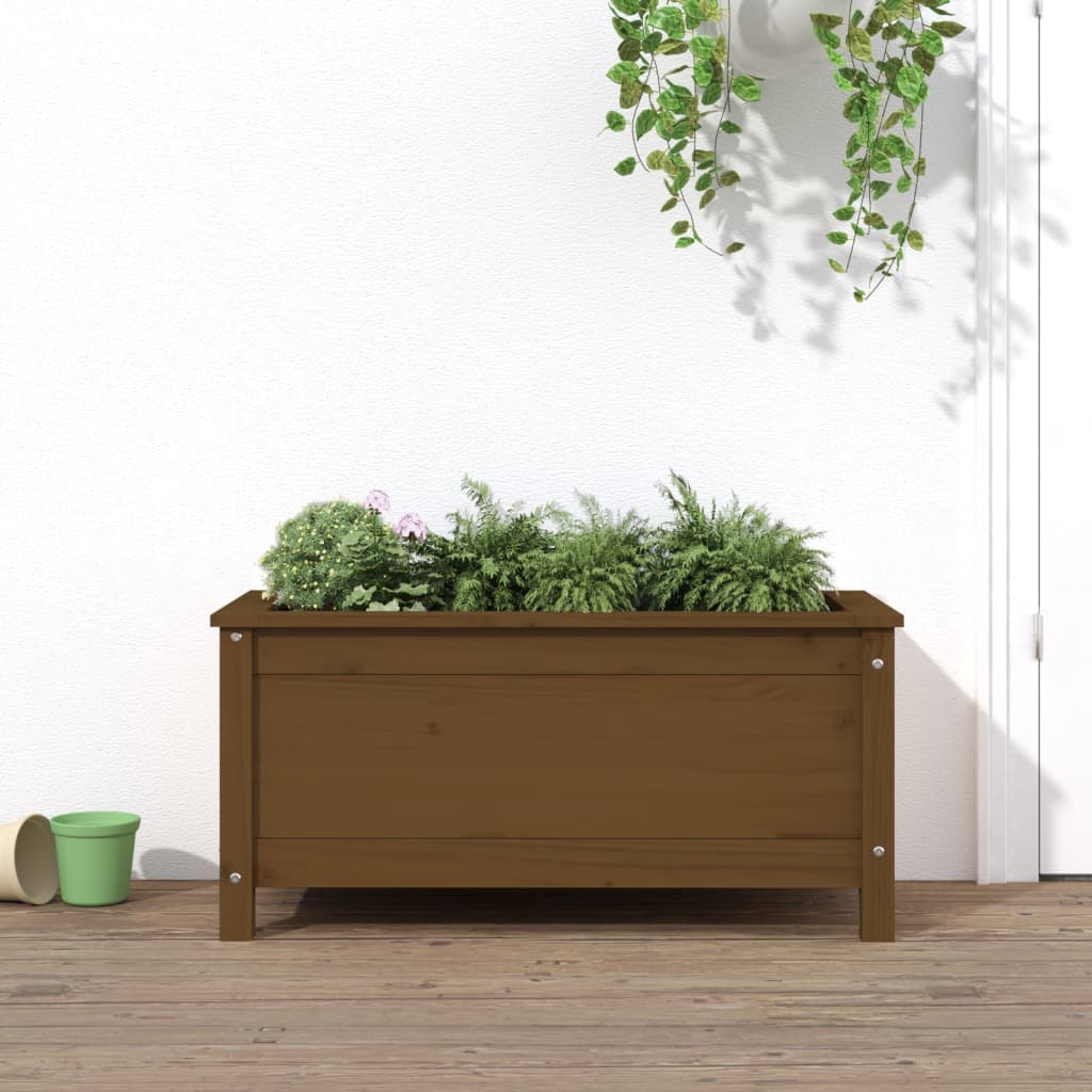 Vidaxl plantenbak 82,5x40x39 cm massief groenhout honingbruin