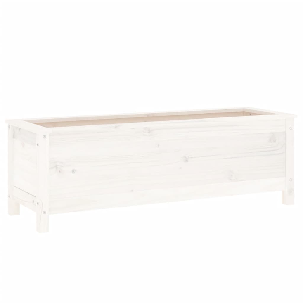 Vidaxl plantenbak verhoogd 119,5x40x39 cm massief groenhout wit