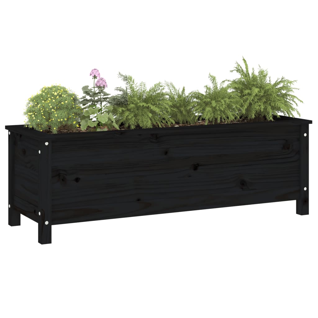 Vidaxl plantenbak verhoogd 119,5x40x39 cm massief groenenhout zwart