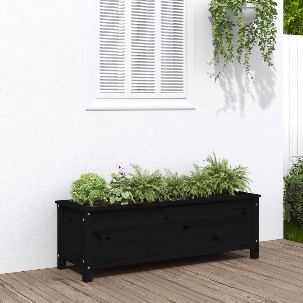 Vidaxl plantenbak verhoogd 119,5x40x39 cm massief groenenhout zwart