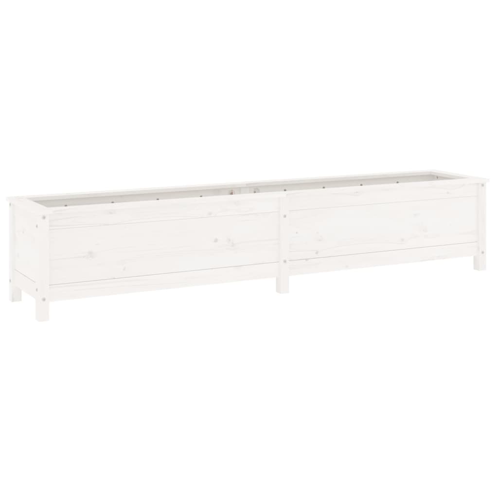 Vidaxl plantenbak verhoogd 199,5x40x39 cm massief groenhout wit
