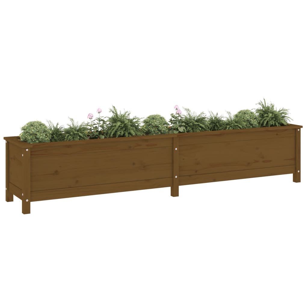VidaXL Plantenbak 199,5x40x39 cm massief groen honingbruin