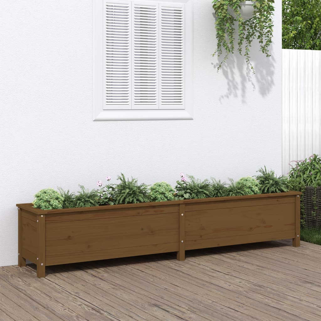 VidaXL Plantenbak 199,5x40x39 cm massief groen honingbruin