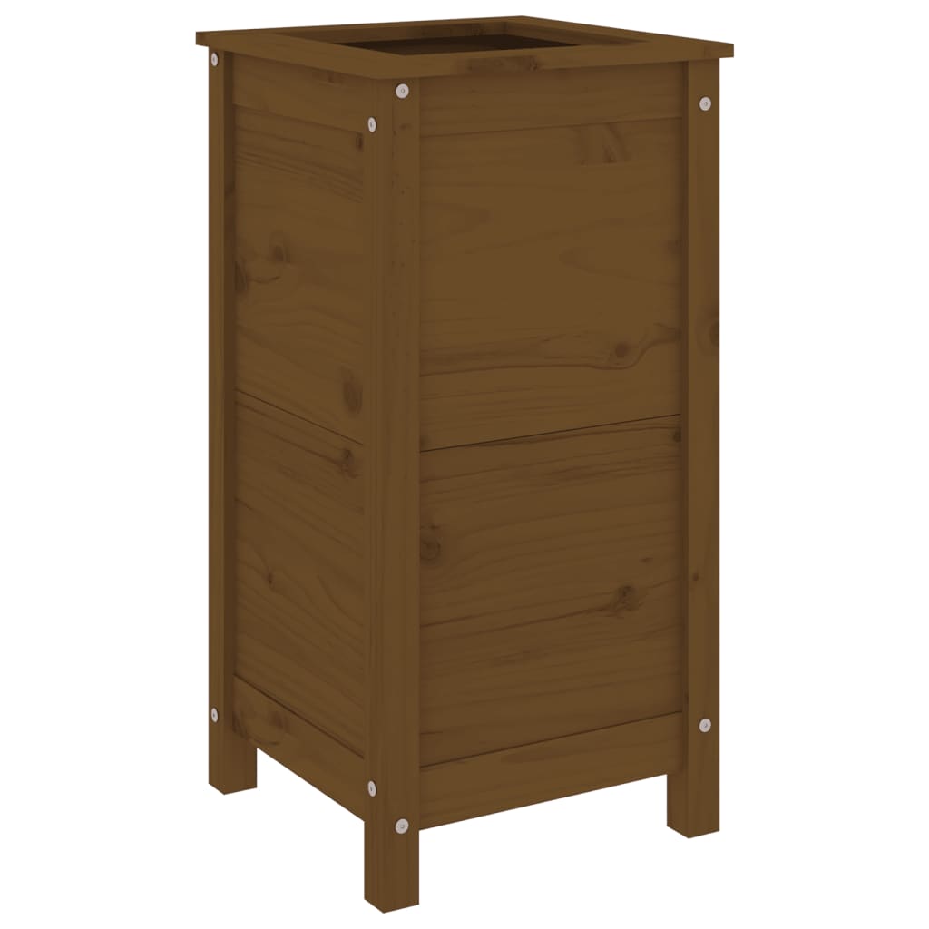 Vidaxl plantenbak 40x40x78 cm massief groenhout honingbruin