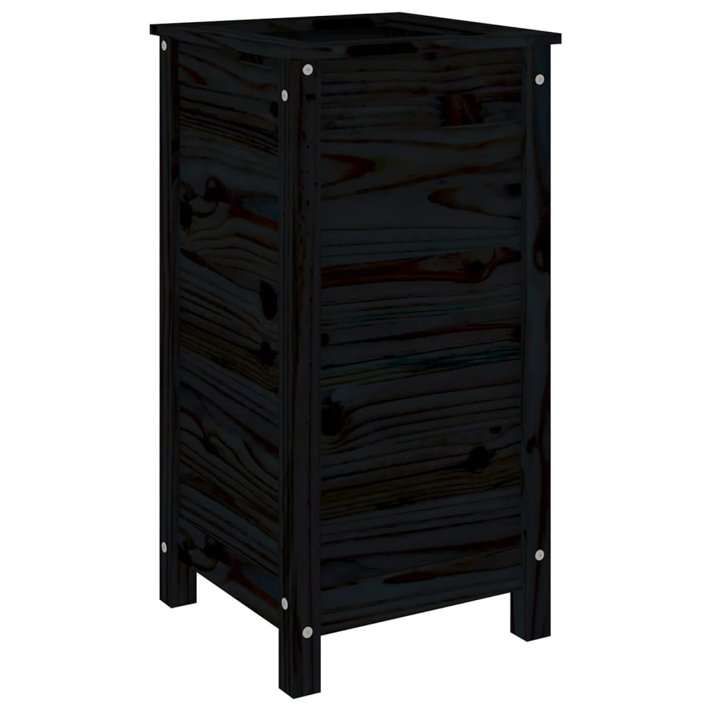 Vidaxl plantenbak 40x40x78 cm massief groenenhout zwart