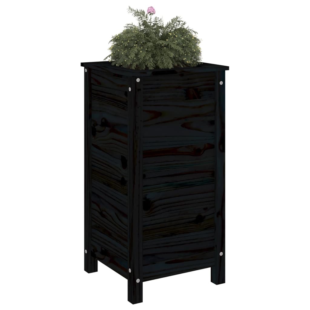 Vidaxl plantenbak 40x40x78 cm massief groenenhout zwart