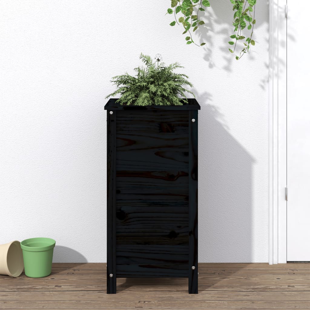 Vidaxl plantenbak 40x40x78 cm massief groenenhout zwart