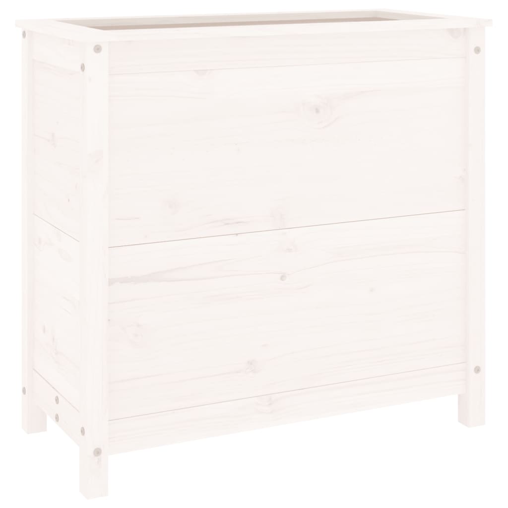 Vidaxl plantenbak 82,5x40x78 cm massief groenhout wit