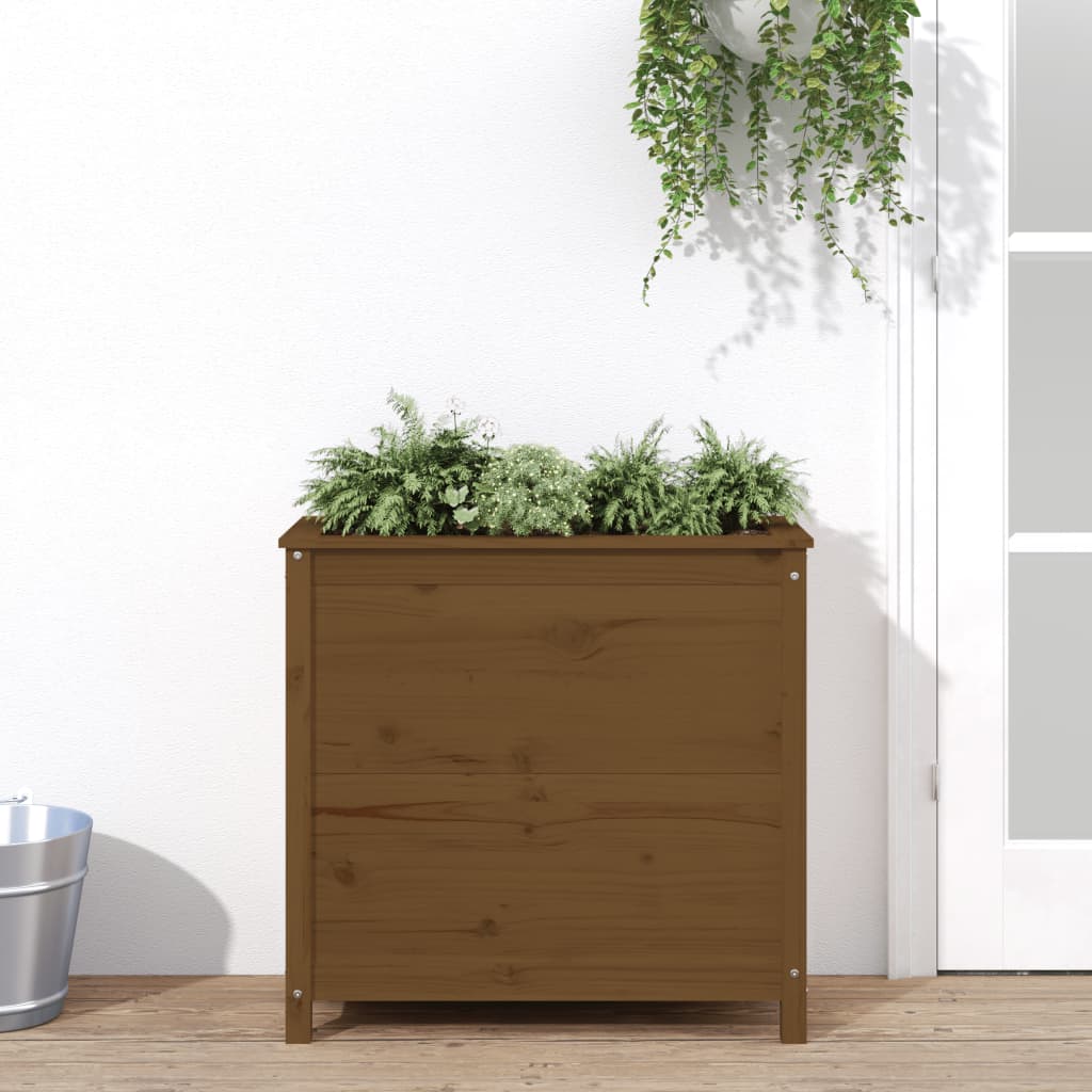 Vidaxl plantenbak 82,5x40x78 cm massief groenhout honingbruin