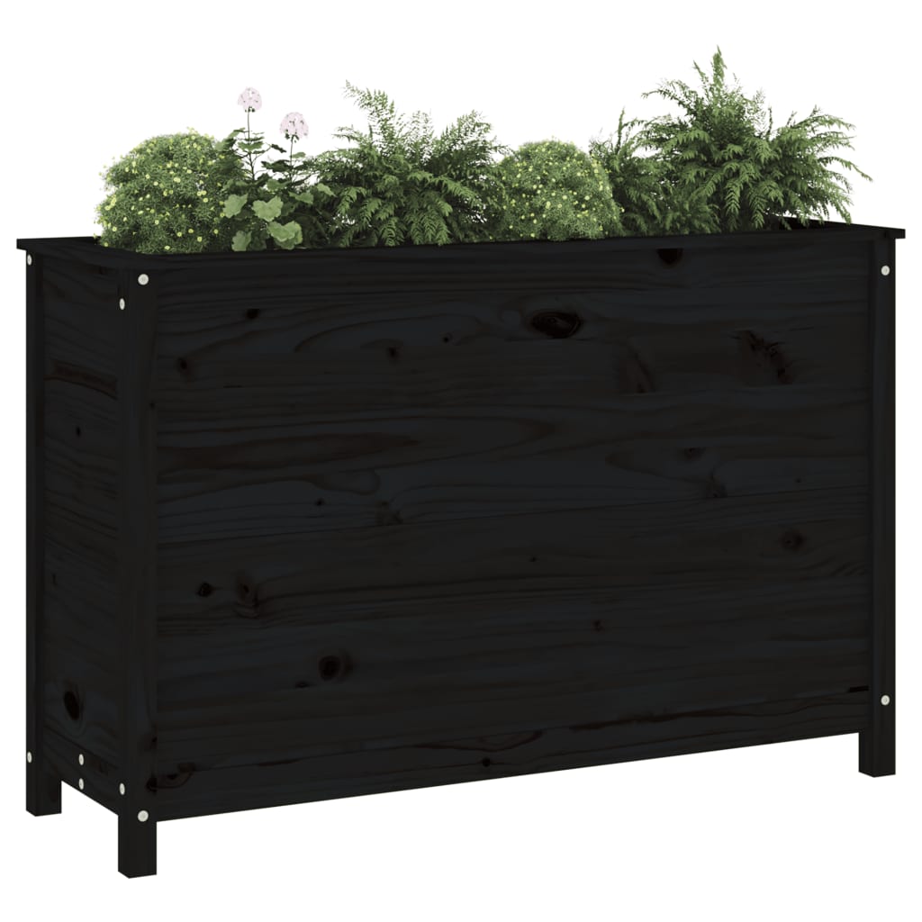 Vidaxl plantenbak verhoogd 119,5x40x78 cm massief groenenhout zwart