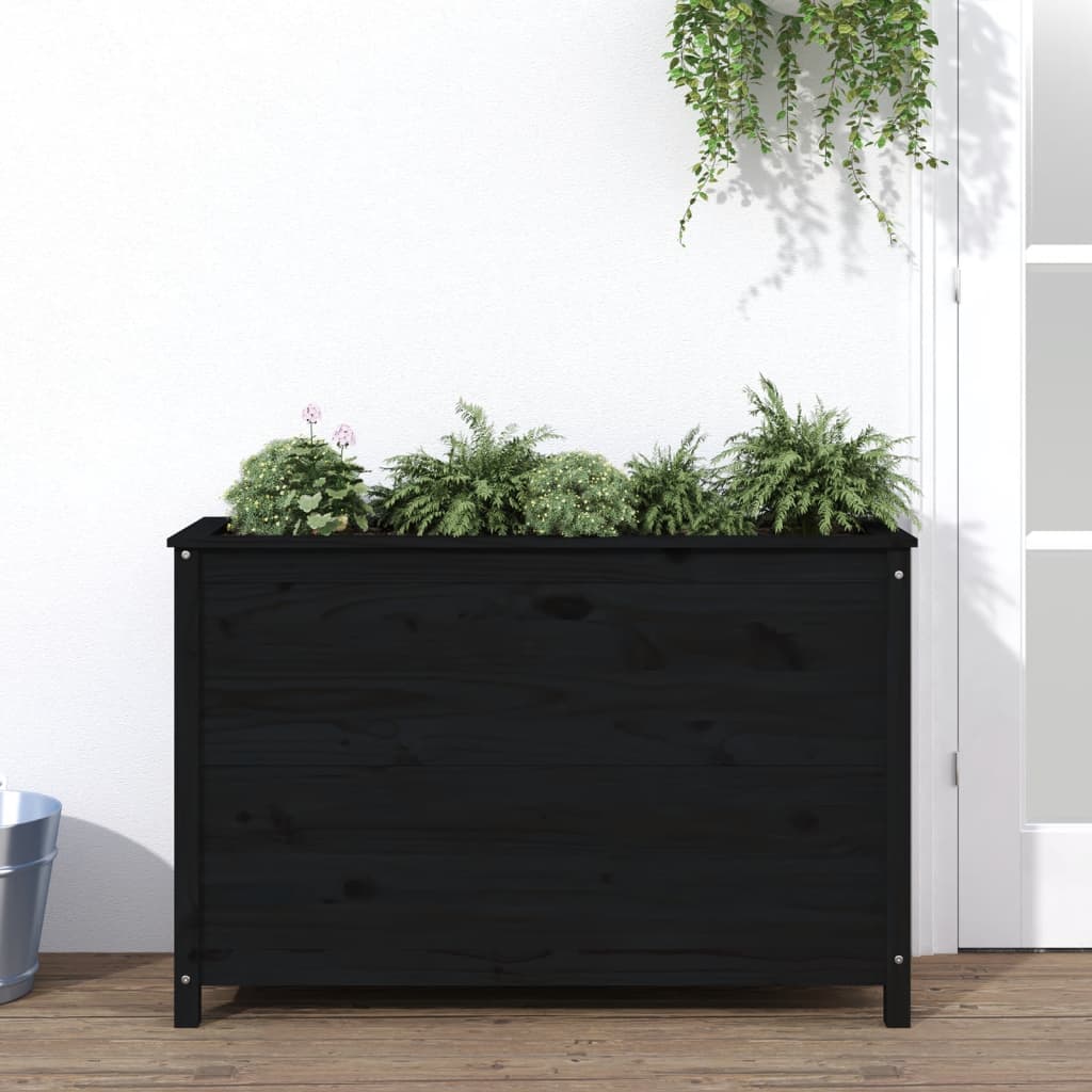 Vidaxl plantenbak verhoogd 119,5x40x78 cm massief groenenhout zwart