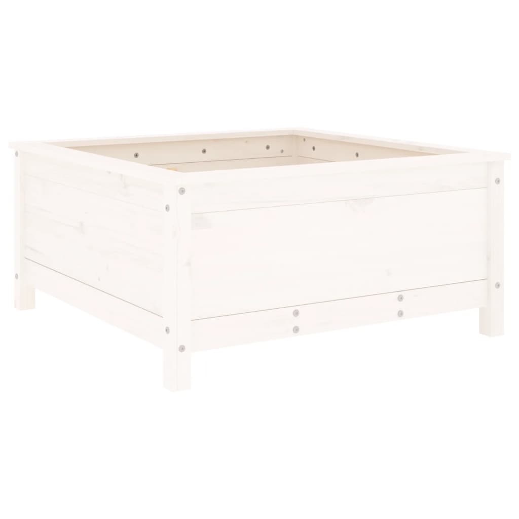 Vidaxl plantenbak 82,5x82,5x39 cm massief groenhout wit