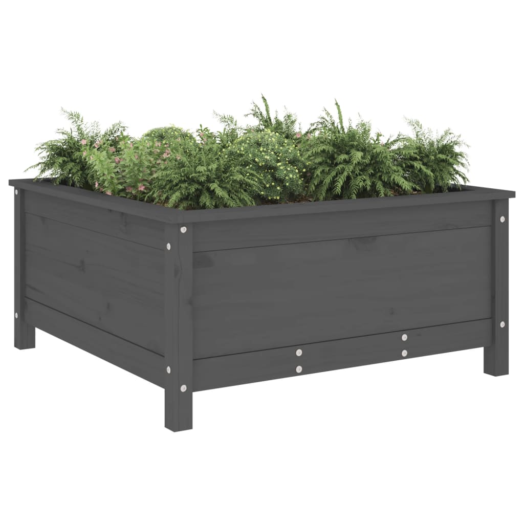 Vidaxl plantenbak 82,5x82,5x39 cm massief groenenhout grijs