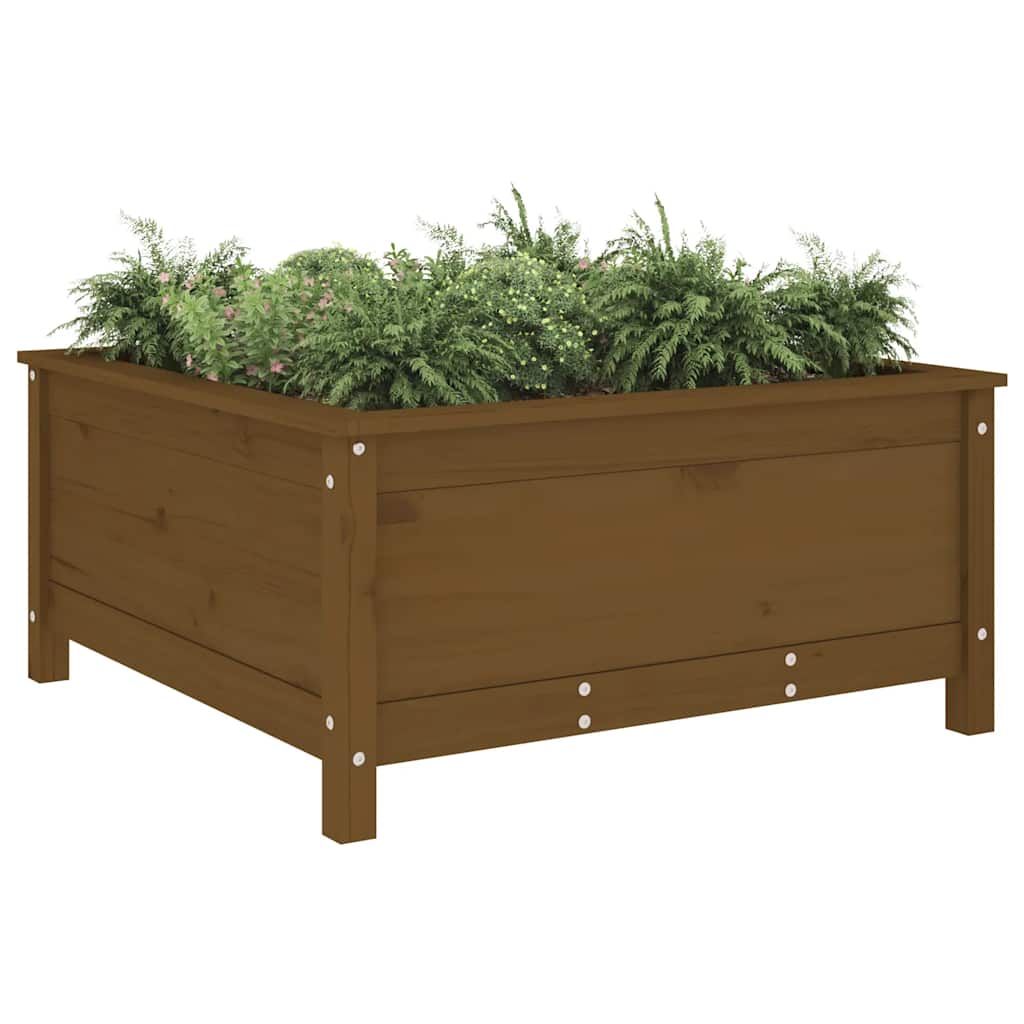Vidaxl plantenbak 82,5x82,5x39 cm massief groenhout honingbruin