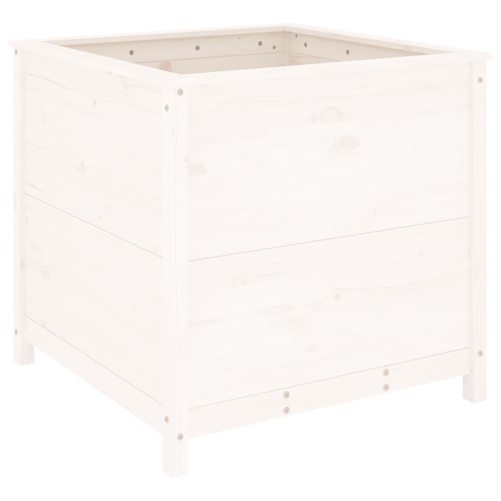 Vidaxl plantenbak 82,5x82,5x78 cm massief groenhout wit