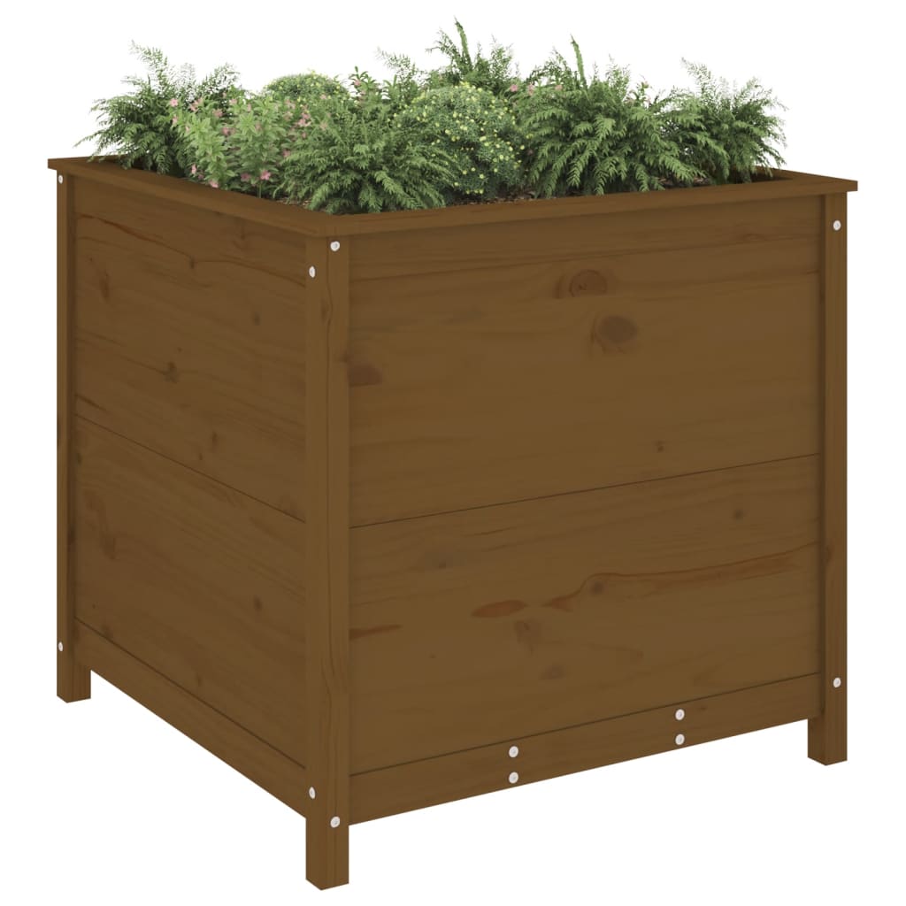 Vidaxl plantenbak 82,5x82,5x78 cm massief groenhout honingbruin