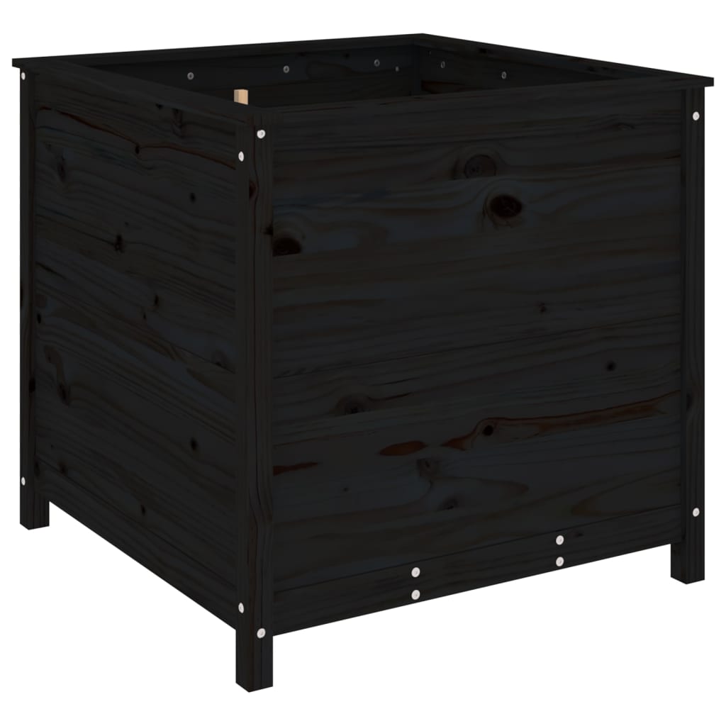Vidaxl plantenbak 82,5x82,5x78 cm massief groenenhout zwart