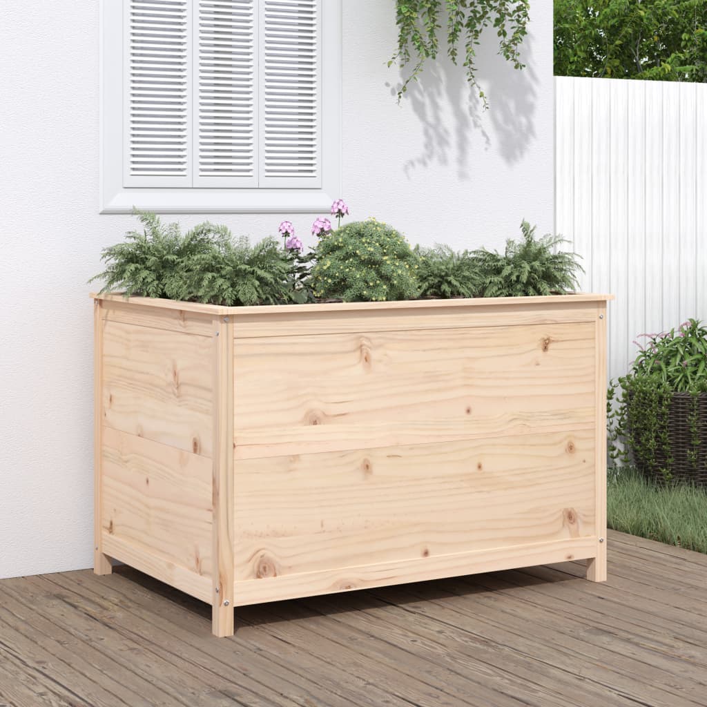 Vidaxl plantenbak 119,5x82,5x78 cm massief groenhout