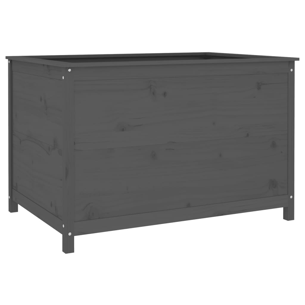 Vidaxl plantenbak verhoogd 119,5x82,5x78 cm massief groenhout grijs