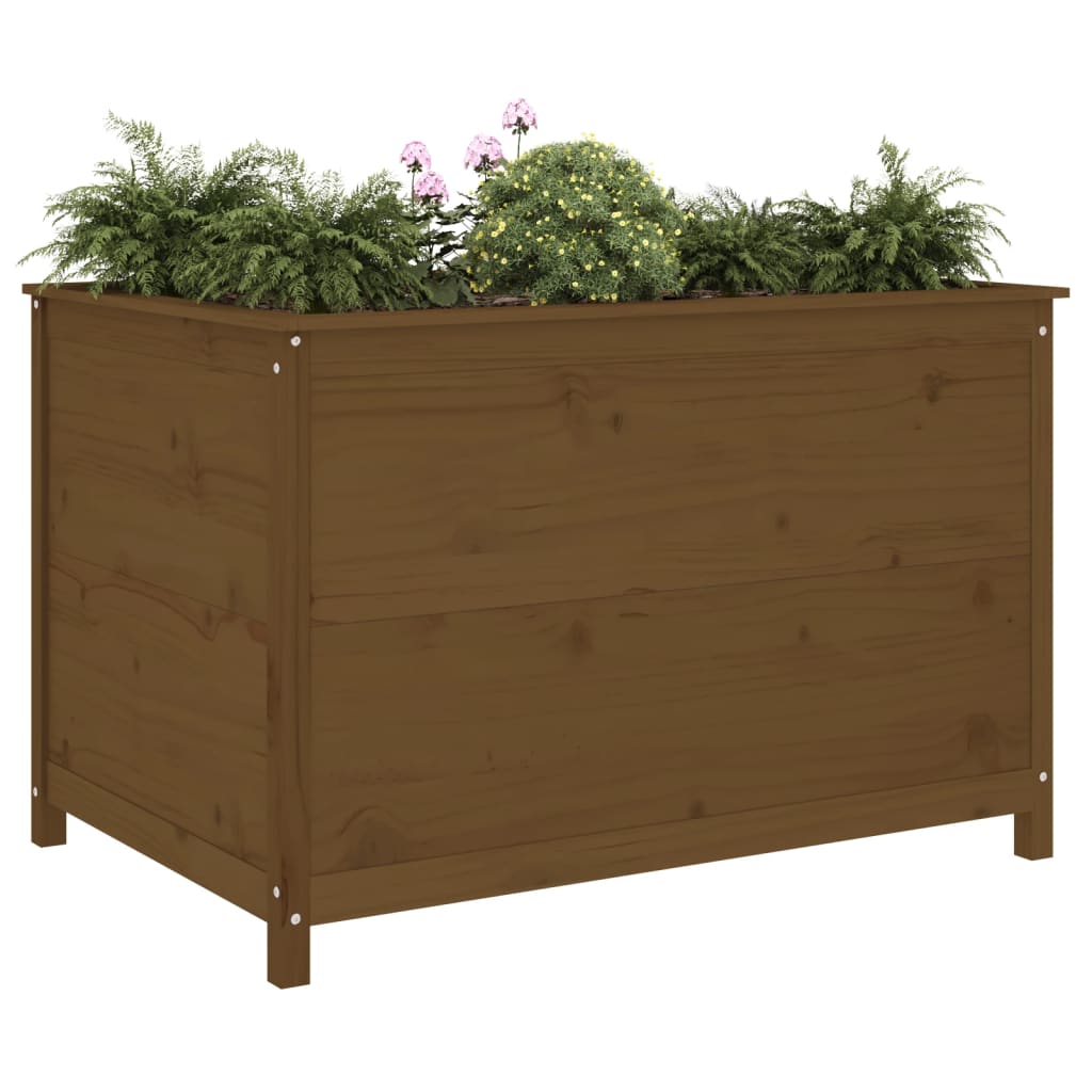 Vidaxl plantenbak verhoogd 119,5x82,5x78 cm massief groen honingbruin