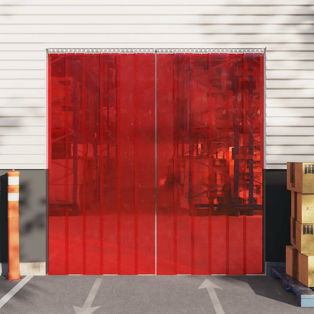 Vidaxl deurgordijn 200x1,6 mm 25 m pvc rood