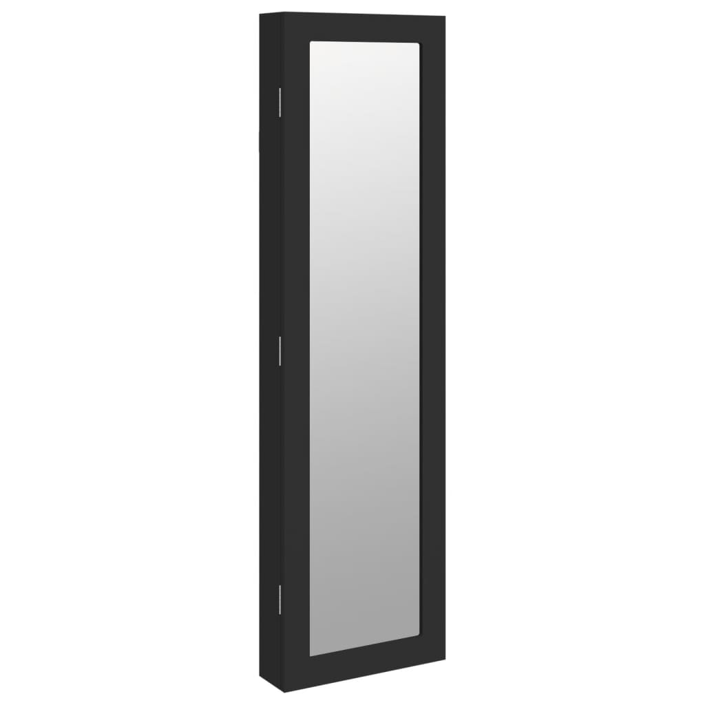 Vidaxl sieradenkast met spiegel wandgemonteerd 30x8,5x106 cm zwart