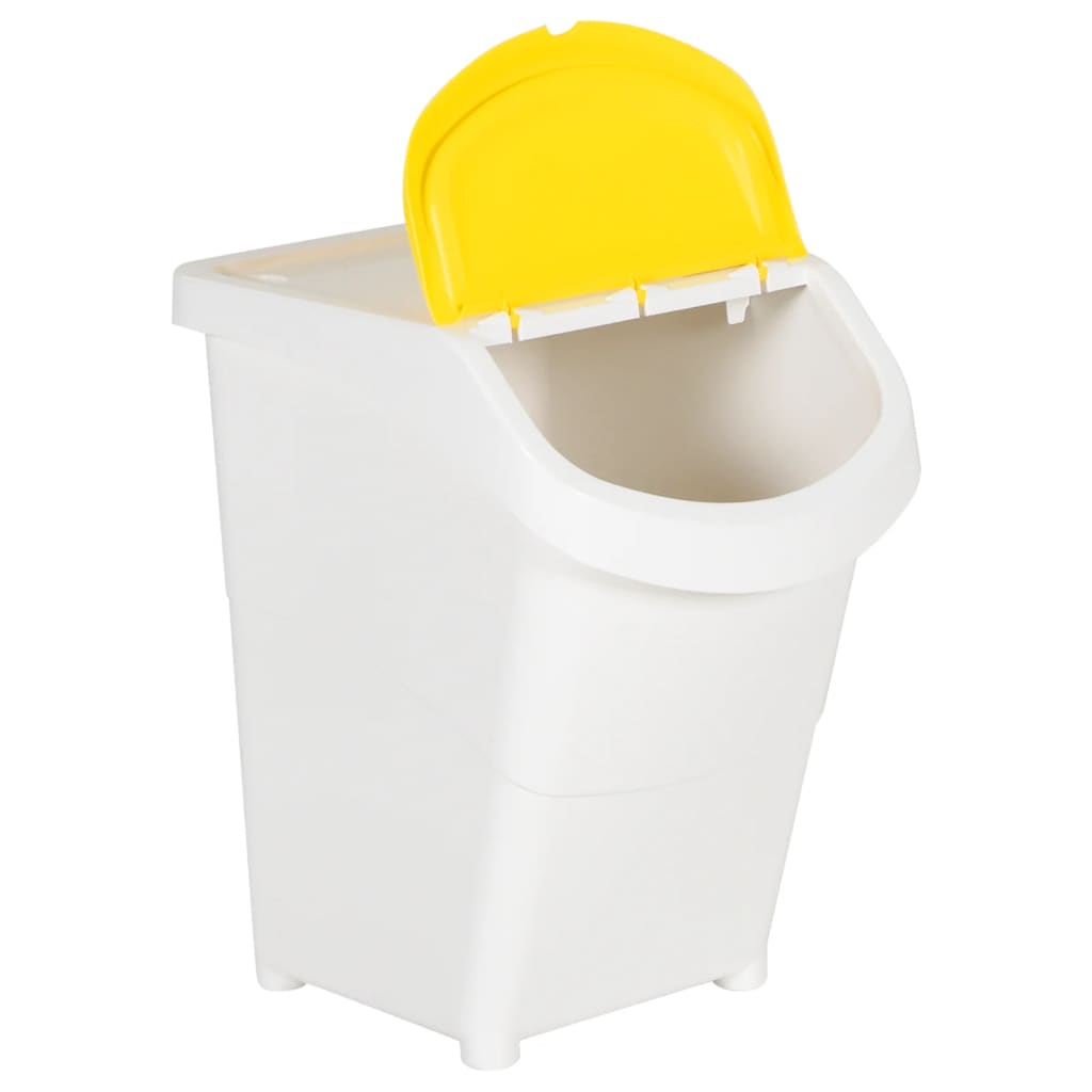 Vidaxl afvalbakken met deksels stapelbaar 3 st pp 120 l wit