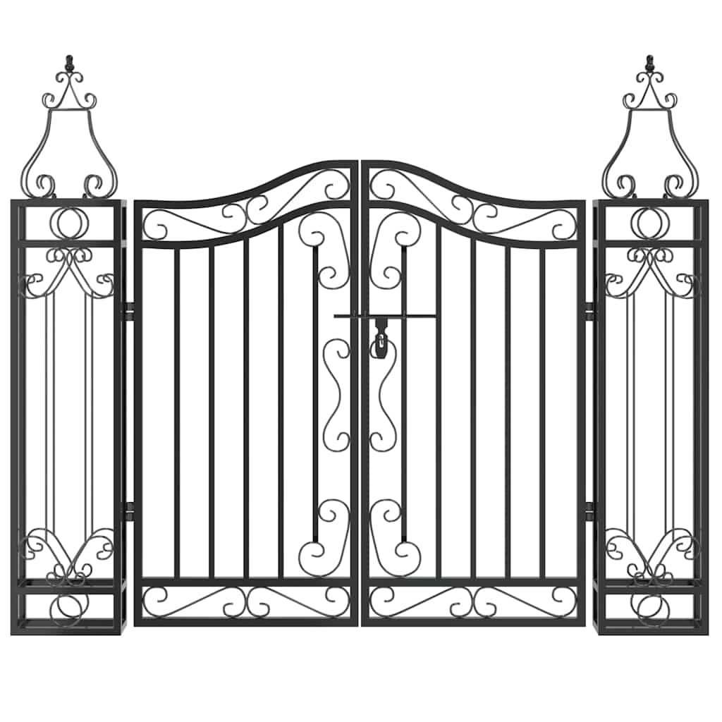 Vidaxl poort 121x8x100 cm smeedijzer zwart