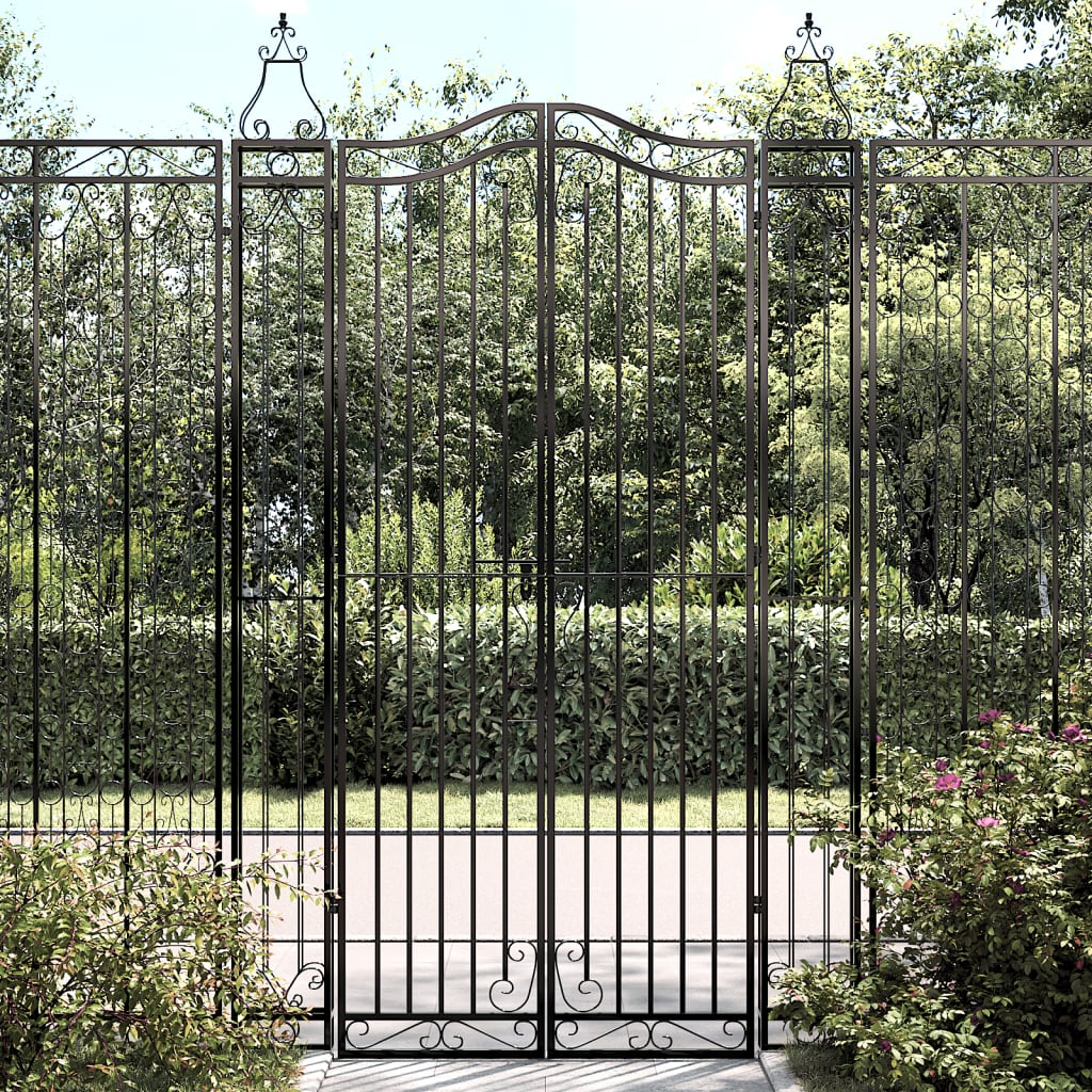 Vidaxl poort 121x8x200 cm smeedijzer zwart
