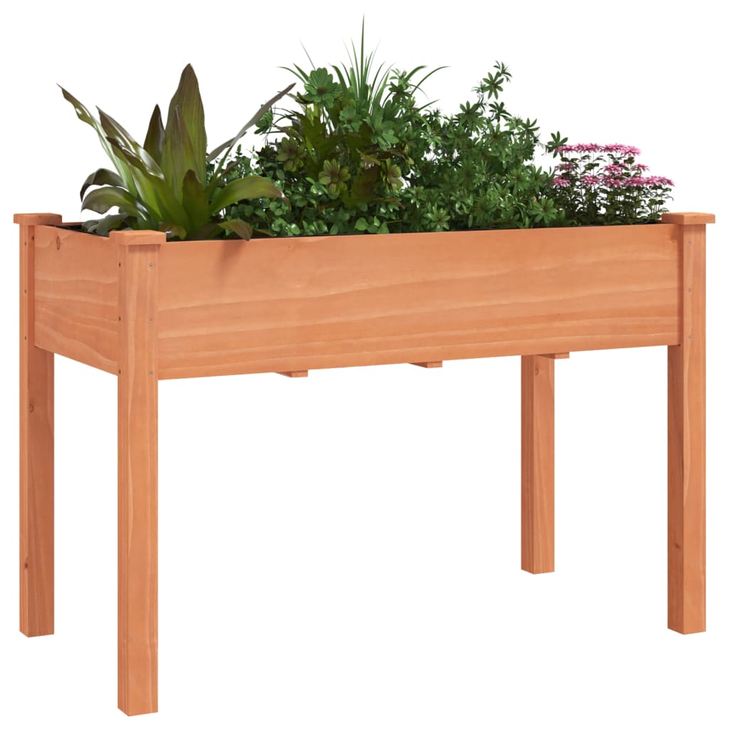 Vidaxl plantenbak met uitvoering 118x59x76 cm massief vurenhout bruin