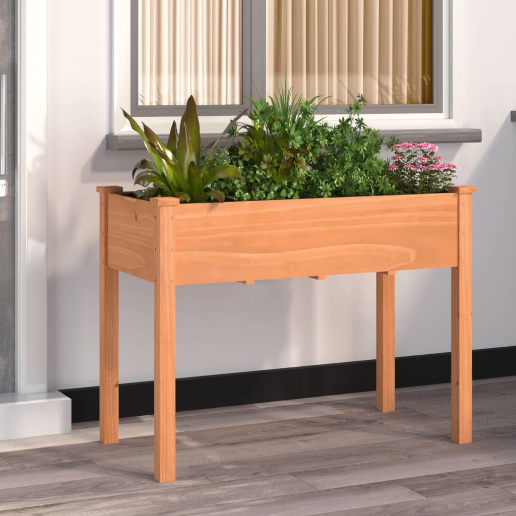 Vidaxl plantenbak met uitvoering 118x59x76 cm massief vurenhout bruin