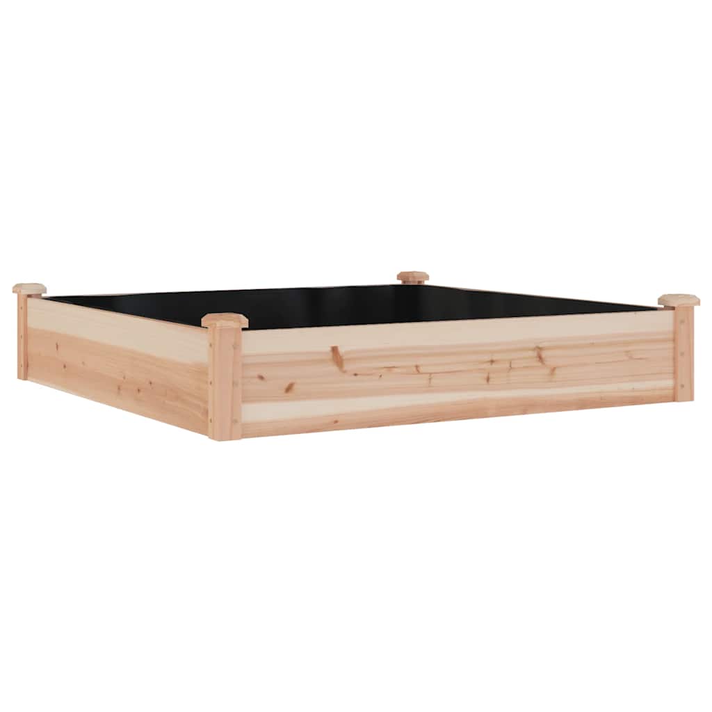 Vidaxl plantenbak verhoogd met voering 120x120x25 cm massief vuurhout