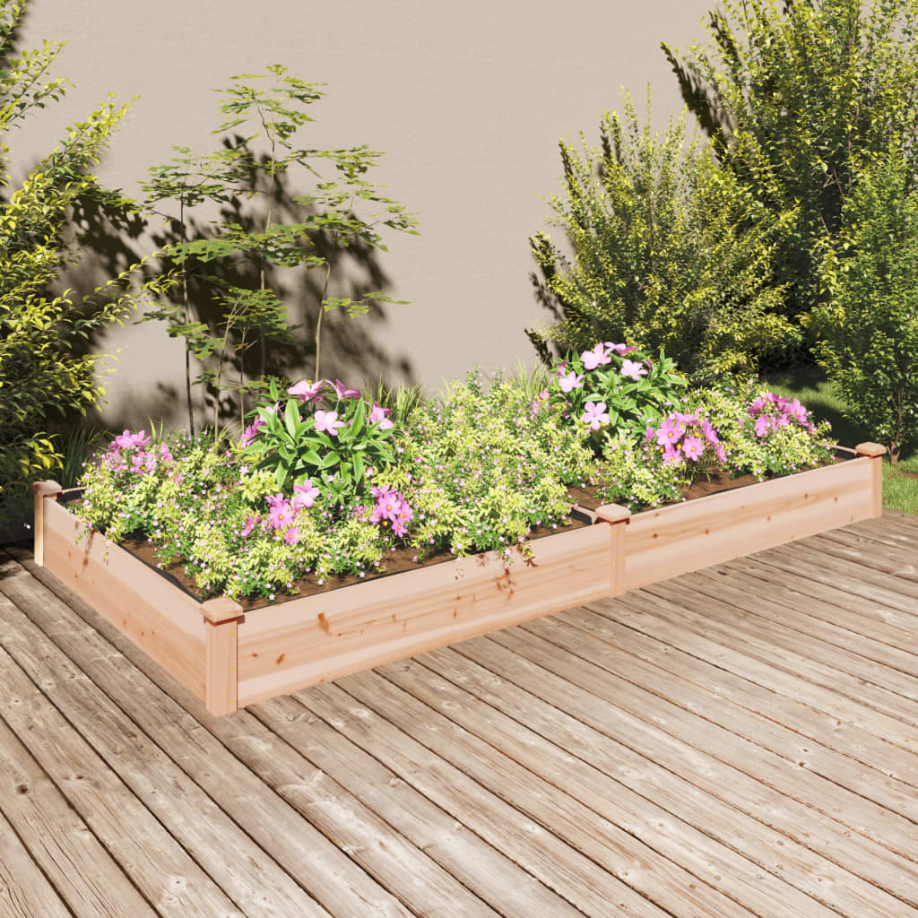 Vidaxl plantenbak verhoogd met voering 240x120x25 cm massief vuurhout