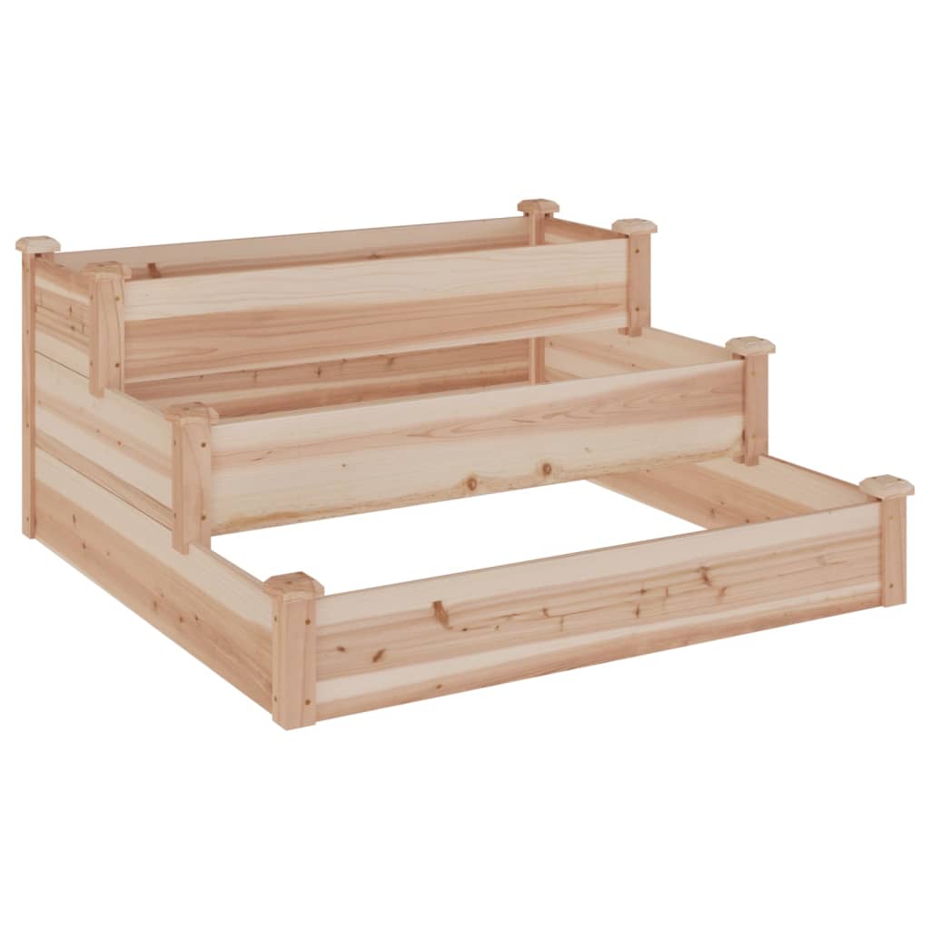 Vidaxl plantenbak verhoogd met voering 120x120x56 cm massief vuurhout