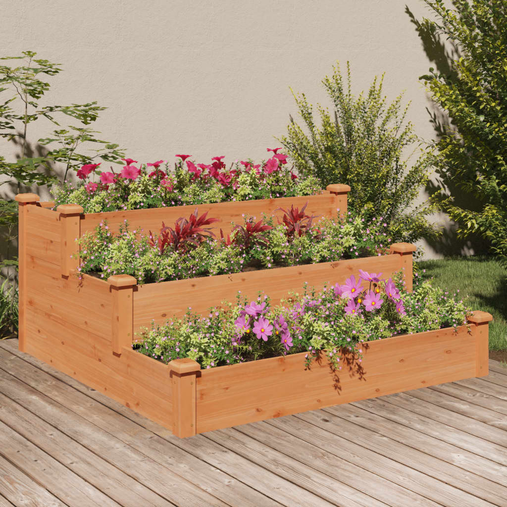 Vidaxl plantenbak ingezoomd 120x120x56 cm massief vurenhout bruin