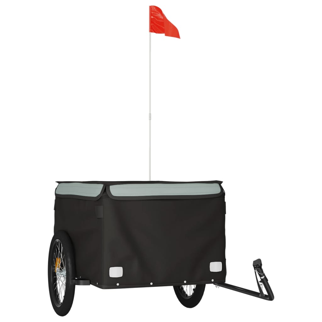Vidaxl fietstrailer 45 kg ijzer zwart en grijs