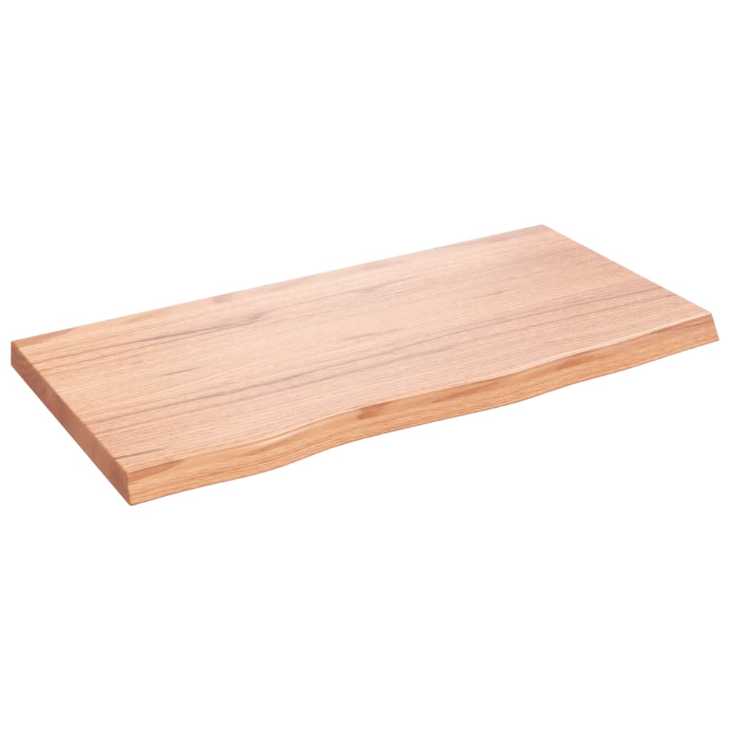 Vidaxl wastafelblad 80x40x(2-4) cm behandeld massief hout lichtbruin