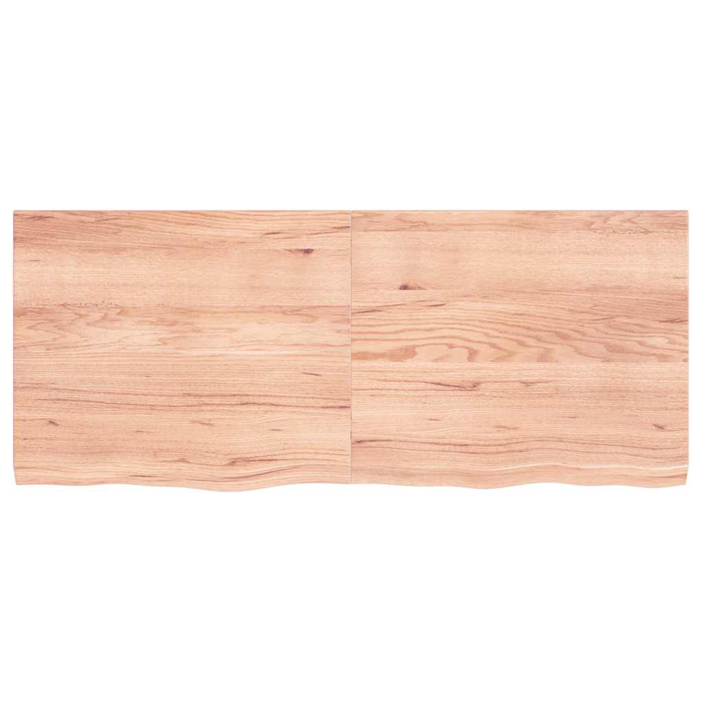 Vidaxl wastafelblad 120x50x(2-4) cm versierd massief hout lichtbruin